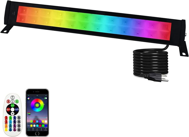 Indmird 50W RGB Wall Washer Light, RGB Light bar, Warm 3000K & 16 Million Colors&Timing& Music Sync, with Remote & APP Control, for Commercial Lighting, Birthday Party, Garden Lighting, Wall Display - Image 1